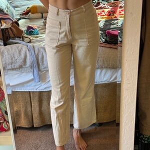 Women's Cream Straight Leg Pants